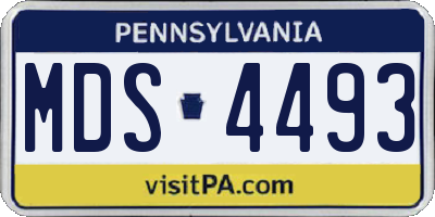 PA license plate MDS4493