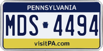 PA license plate MDS4494