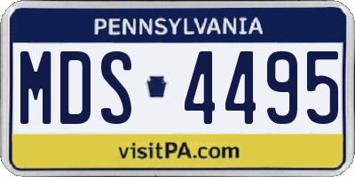 PA license plate MDS4495