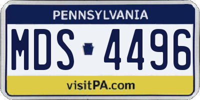 PA license plate MDS4496