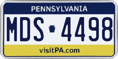 PA license plate MDS4498