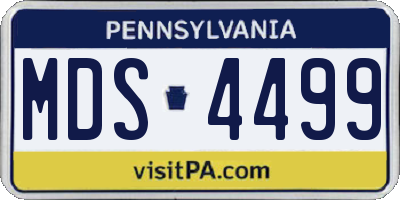PA license plate MDS4499