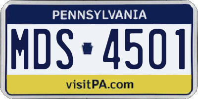 PA license plate MDS4501
