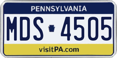 PA license plate MDS4505
