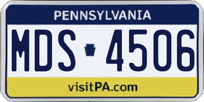 PA license plate MDS4506