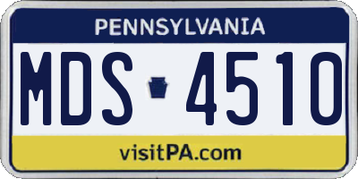 PA license plate MDS4510