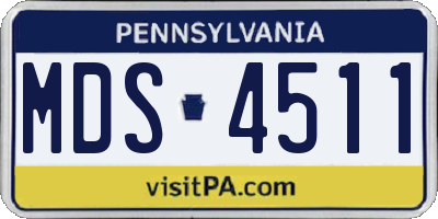 PA license plate MDS4511