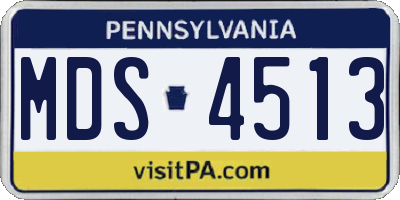 PA license plate MDS4513