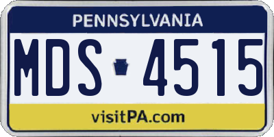 PA license plate MDS4515