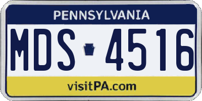 PA license plate MDS4516