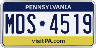 PA license plate MDS4519