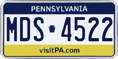 PA license plate MDS4522