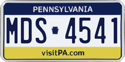 PA license plate MDS4541