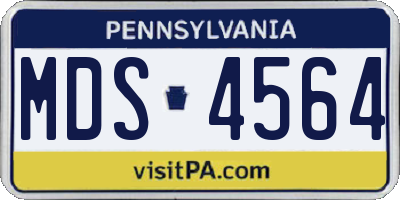PA license plate MDS4564