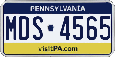PA license plate MDS4565