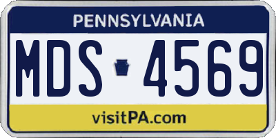 PA license plate MDS4569