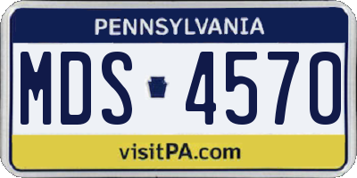 PA license plate MDS4570