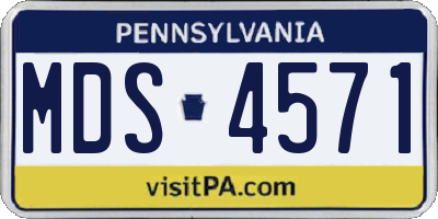 PA license plate MDS4571