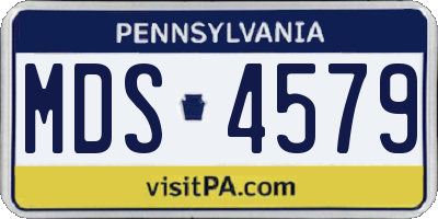 PA license plate MDS4579