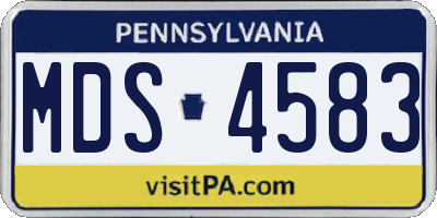 PA license plate MDS4583