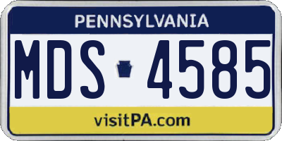 PA license plate MDS4585