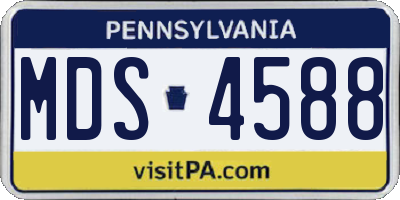 PA license plate MDS4588