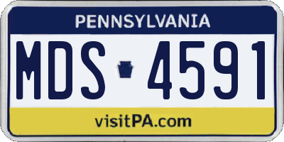 PA license plate MDS4591