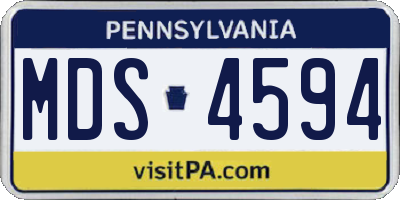 PA license plate MDS4594