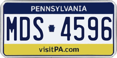PA license plate MDS4596