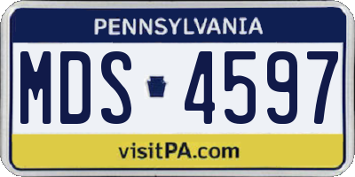 PA license plate MDS4597
