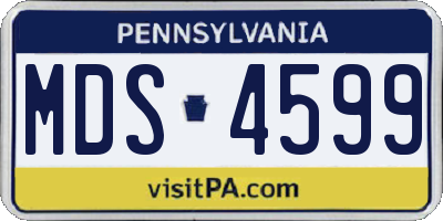 PA license plate MDS4599