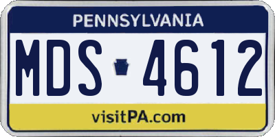 PA license plate MDS4612