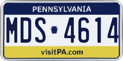 PA license plate MDS4614