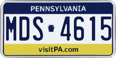 PA license plate MDS4615