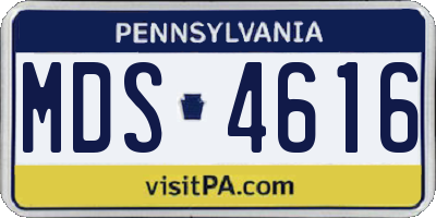 PA license plate MDS4616