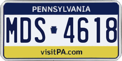 PA license plate MDS4618