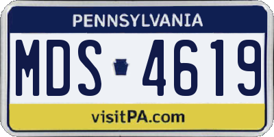 PA license plate MDS4619