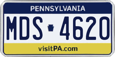 PA license plate MDS4620