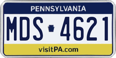 PA license plate MDS4621