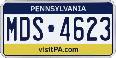 PA license plate MDS4623