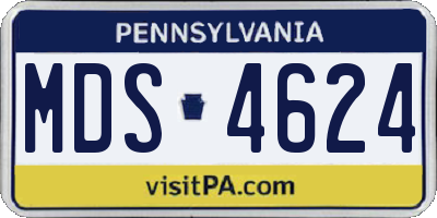 PA license plate MDS4624