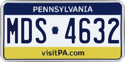 PA license plate MDS4632