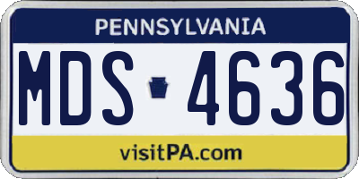 PA license plate MDS4636