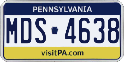 PA license plate MDS4638