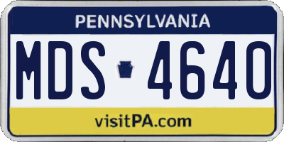 PA license plate MDS4640