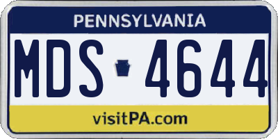 PA license plate MDS4644