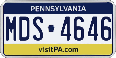 PA license plate MDS4646
