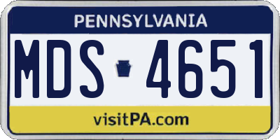 PA license plate MDS4651