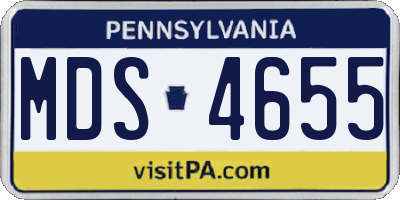 PA license plate MDS4655