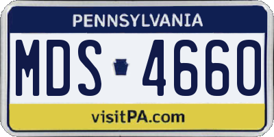 PA license plate MDS4660